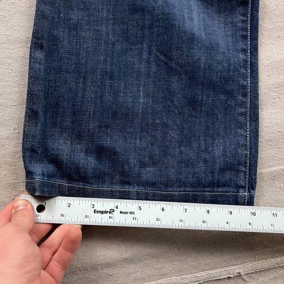 7 For All Mankind Bootcut Jeans Mens 34 Blue Excellent Button Fly Made in USA - Picture 10 of 10